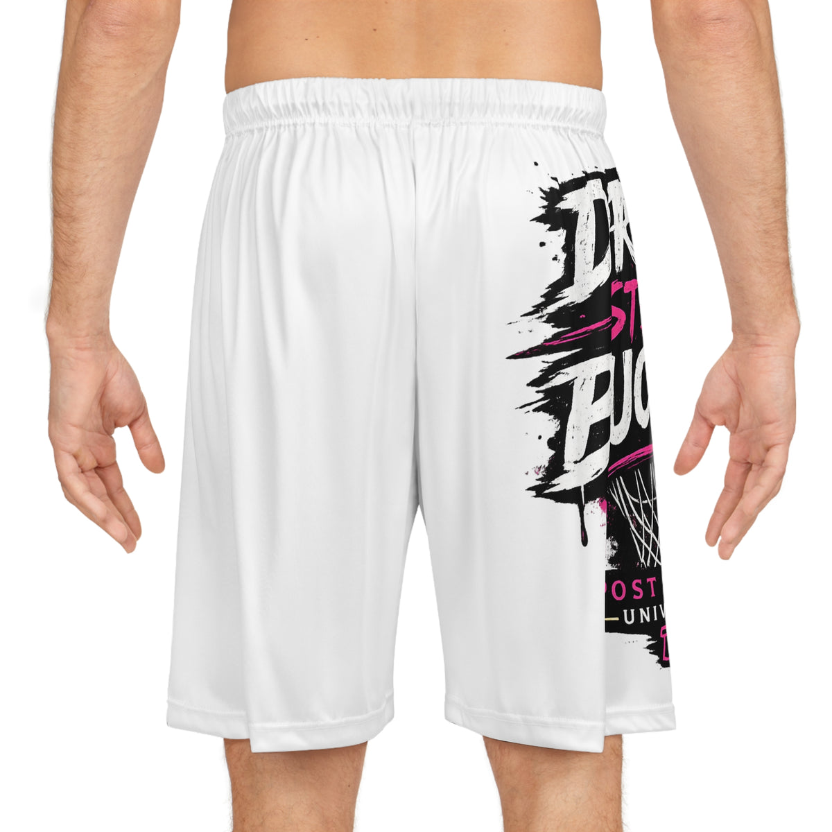 Basketball Shorts - Drop Step Bucket Graphic AOP Athletic Shorts