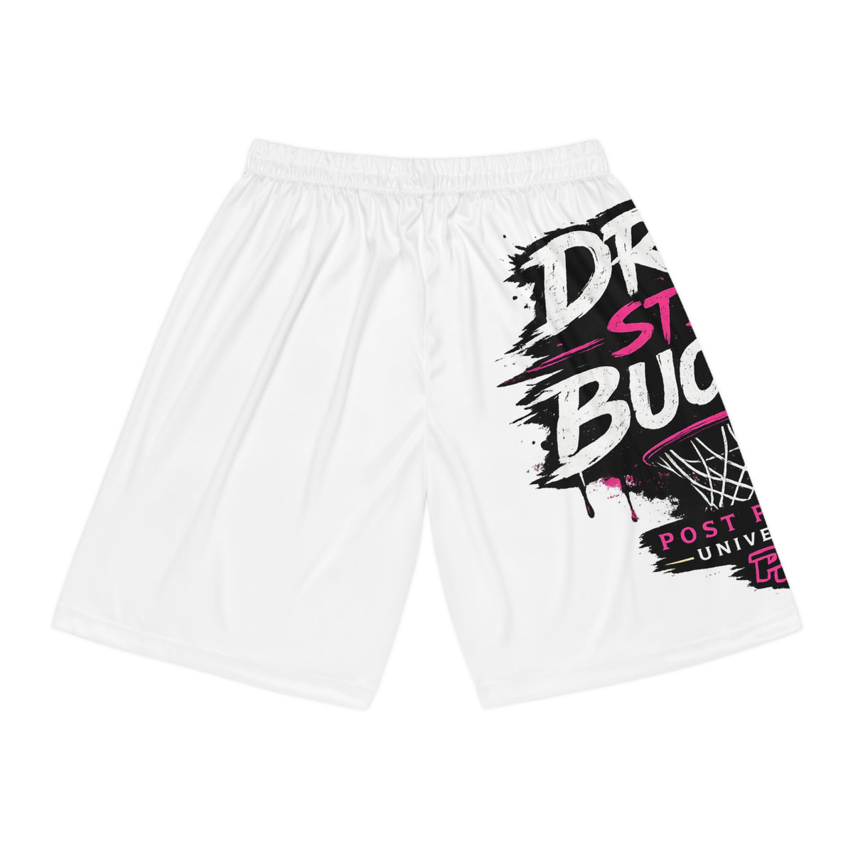 Basketball Shorts - Drop Step Bucket Graphic AOP Athletic Shorts