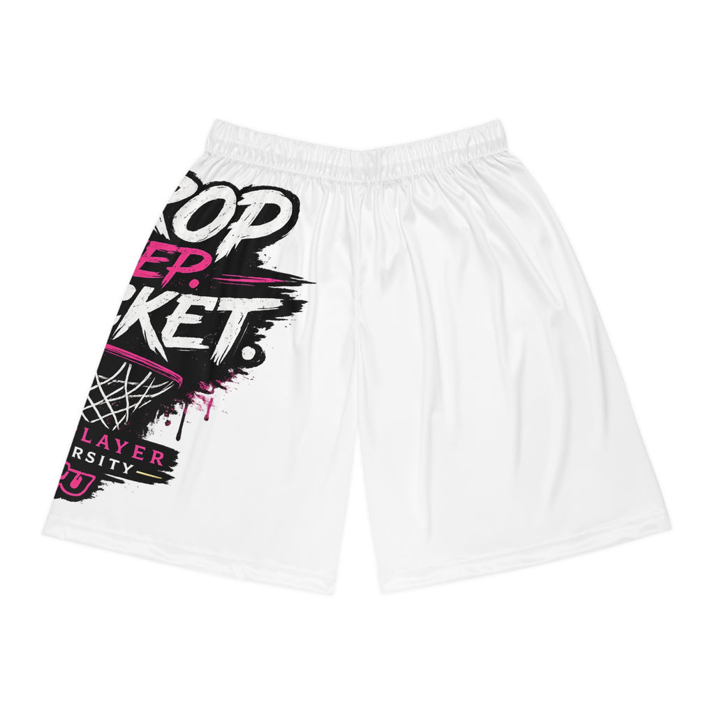 Basketball Shorts - Drop Step Bucket Graphic AOP Athletic Shorts