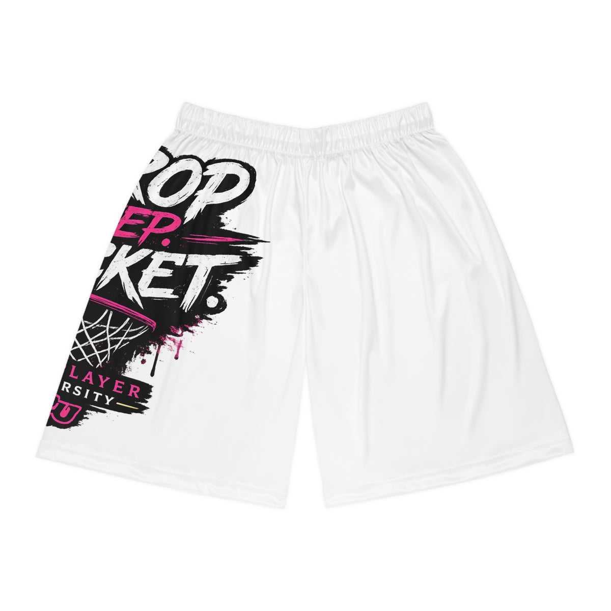 Basketball Shorts - Drop Step Bucket Graphic AOP Athletic Shorts